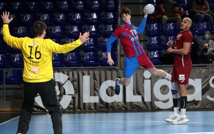 Pablo en uno de sus últimos partidos (Foto: Barça Handbol).