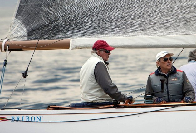 Juan Carlos I y Pedro Campos, a bordo del Bribón.