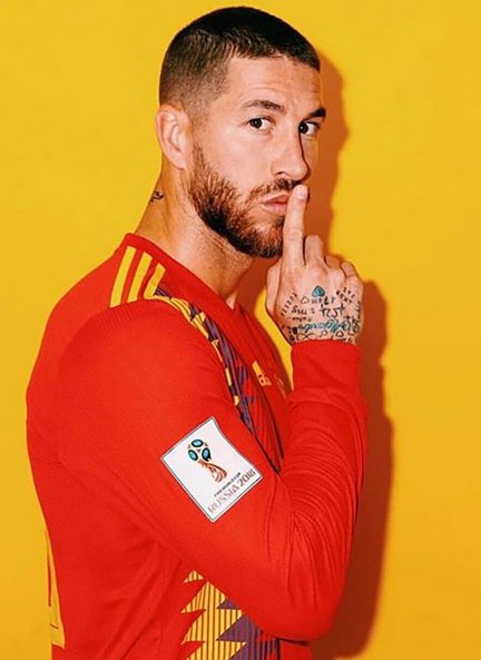 Sergio Ramos con la camiseta de la Selección española, en el 2018.