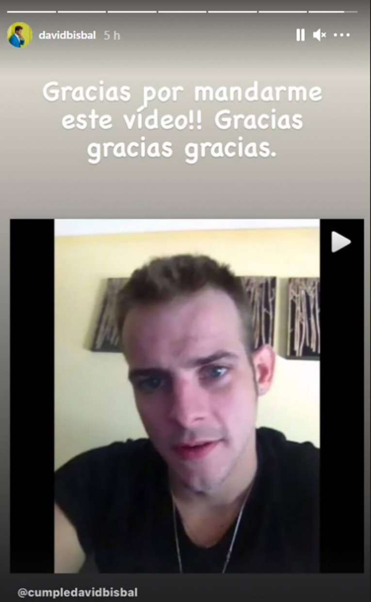David Bisbal agradece el vídeo de Álex Casademunt en su Instagram: @davidbisbal.