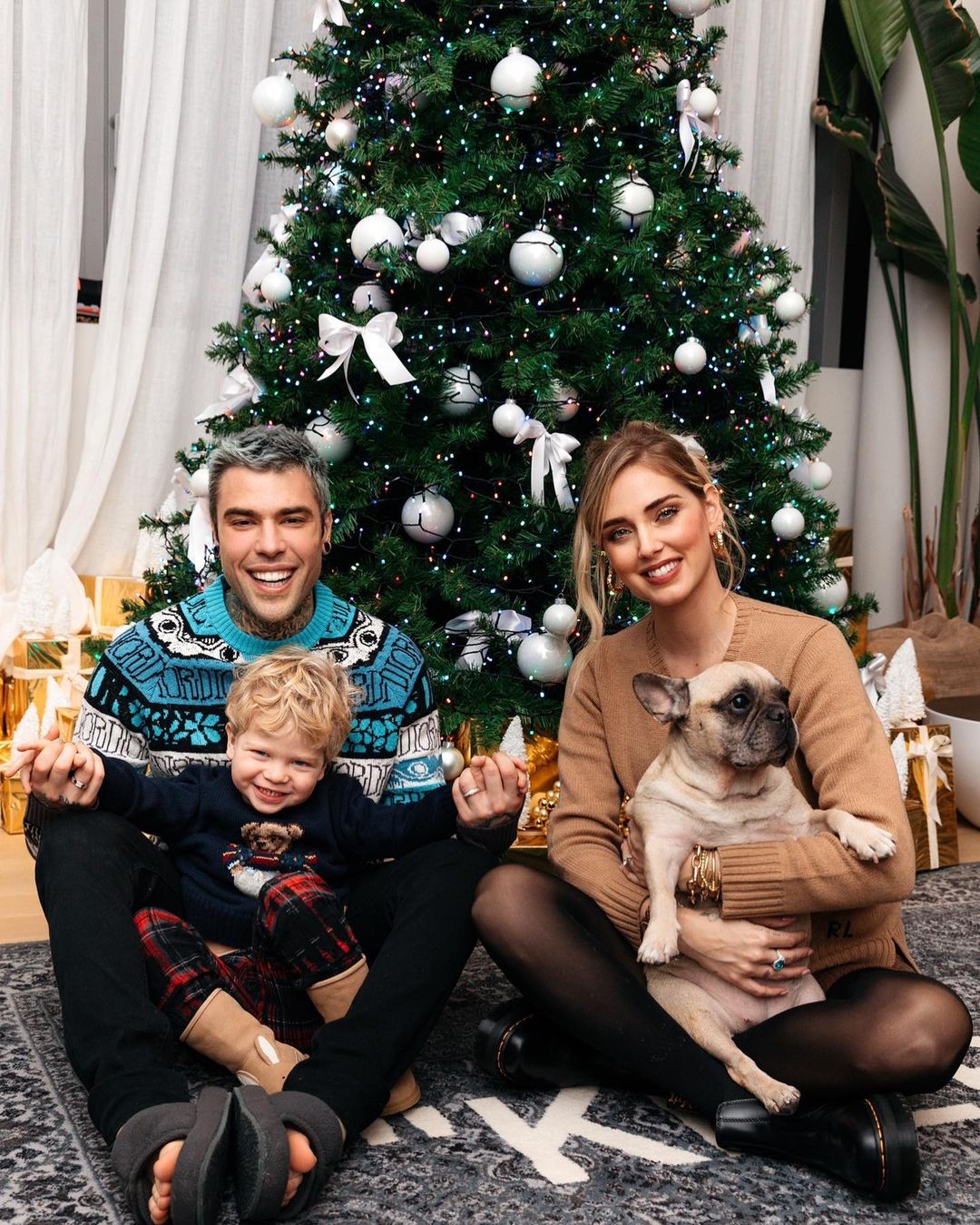 Chiara Ferragni, con su familia.