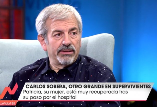 Carlos Sobera se emocionó en 'Viva la vida' hablando del derrame cerebral de su mujer.