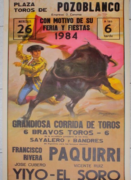 El cartel de la corrida donde Paquirri perdió la vida.