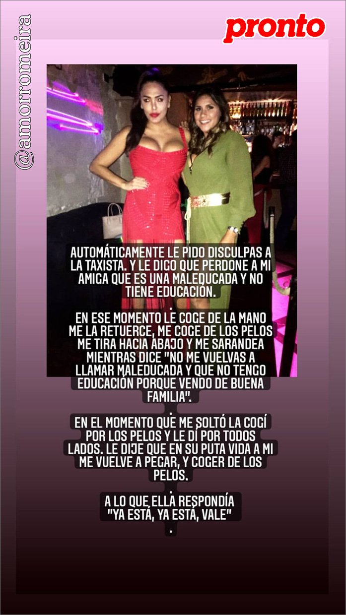 Amor Romeira da su versión sobre la pelea en su Instagram.