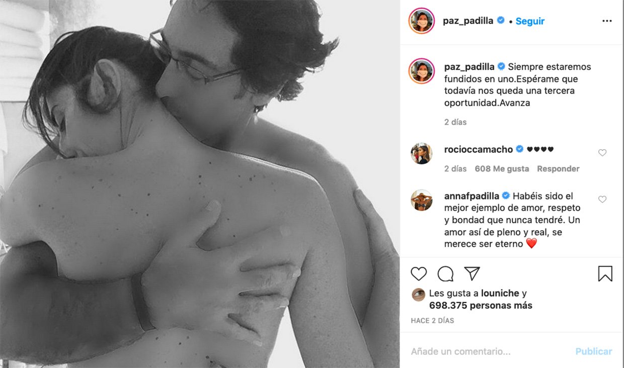 Paz colgó esta romántica foto en blanco y negro en Instagram, para recordar al amor de su vida.