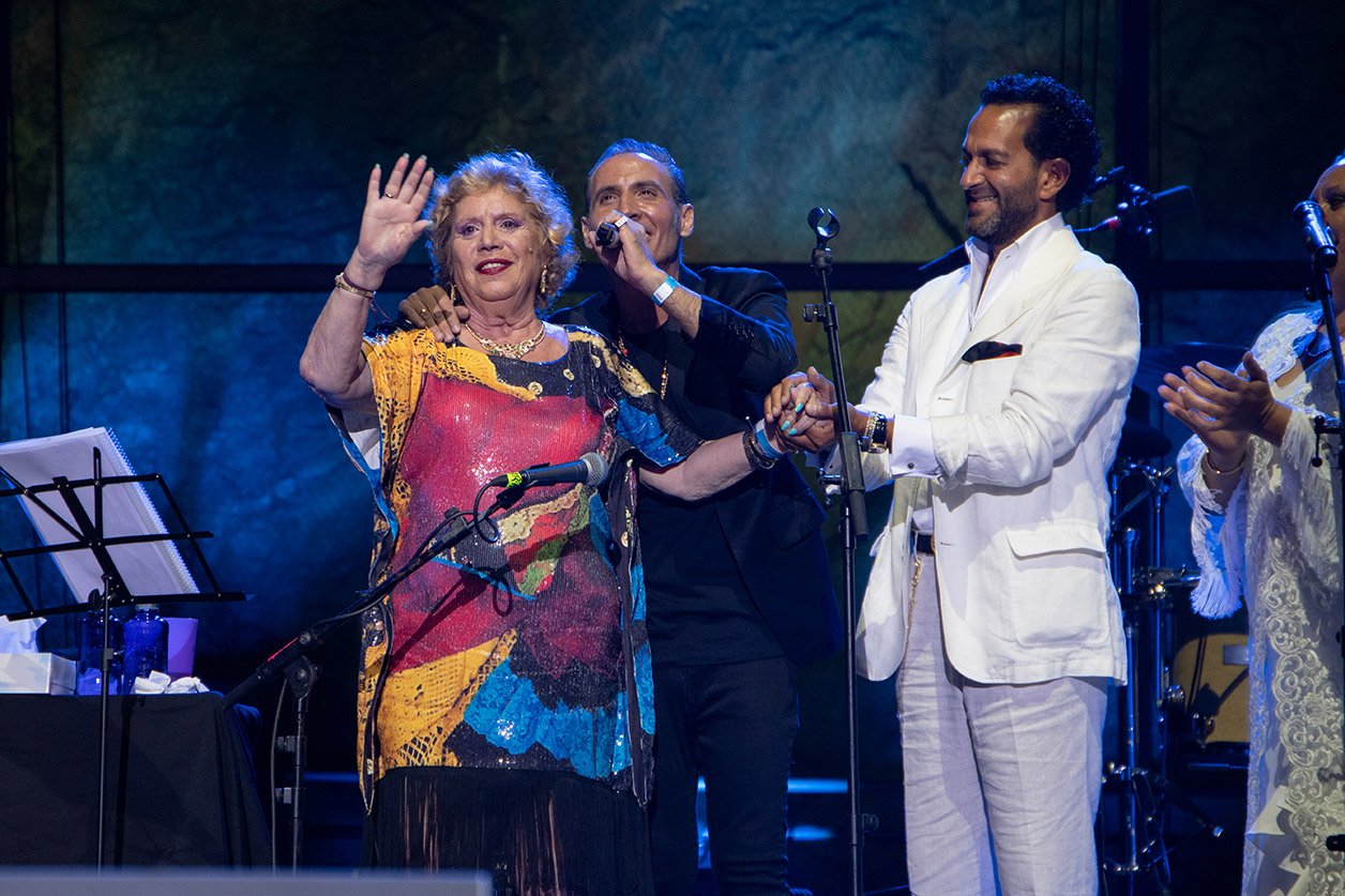 María Jiménez con Pitingo actuando en el Festival Starlite Marbella 2020.