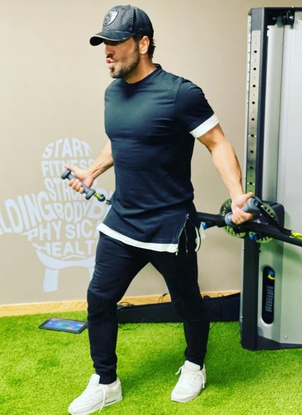 David Bustamante entrenando.