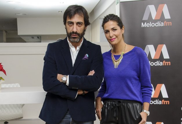 Nuria Roca y su marido, durante su etapa en Melodía FM.