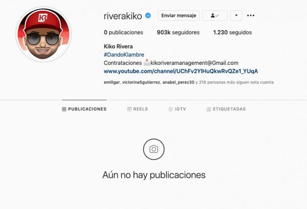 Así se ha quedado el Instagram de Kiko Rivera.