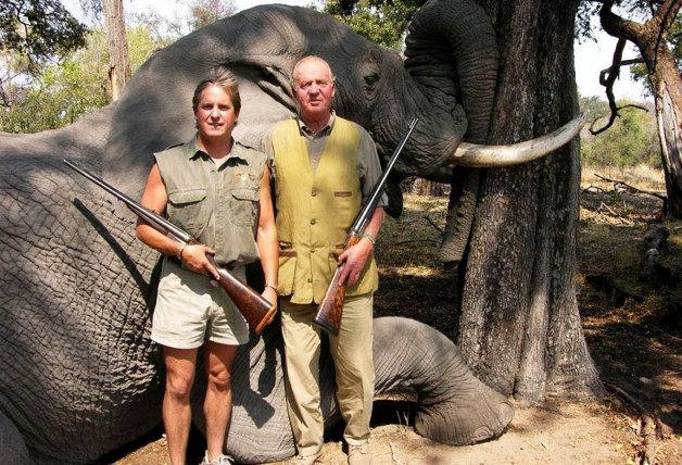 La polémica foto de la cacería del rey Juan Carlos en Botsuana.