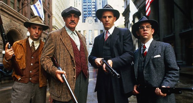 Actores principales de la oscarizada película ‘Los intocables de Eliot Ness’.