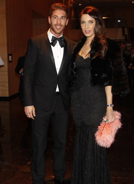 Pilar Rubio y Sergio Ramos en la entrega del Balón de Oro 2012. Fue su primera aparición como pareja. 