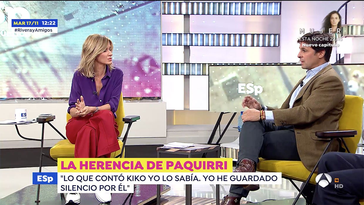 Susanna Griso ha entrevistado a Fran Rivera en Espejo Público.