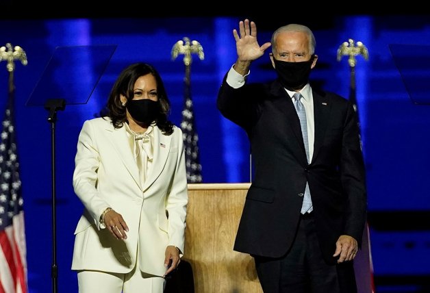 El presidente Joe Biden y Kamala Harris celebran su victoria en las elecciones americanas.