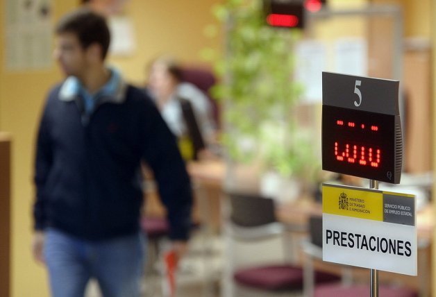 Interior de una oficina de Empleo de Castilla y Léon, en Valladolid.