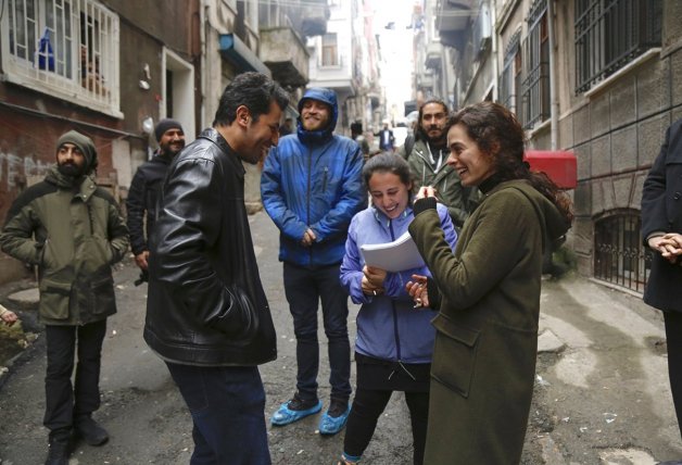 El ambiente durante las pausas del rodaje era muy distendido.