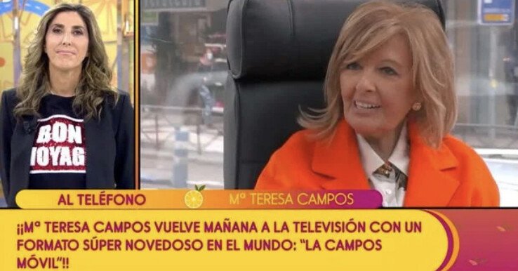 Paz Padilla hablando con María Teresa Campos en 'Sálvame'.