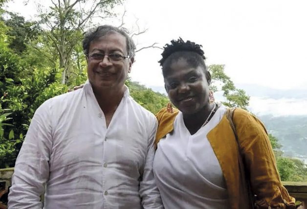 Con el candidato a presidente, Gustavo Petro.