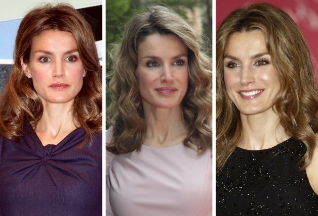 Letizia, ya operada de mentón y nariz, en imágenes de 2010, 2011 y 2012.