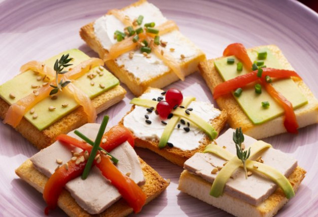 Variety of canapés