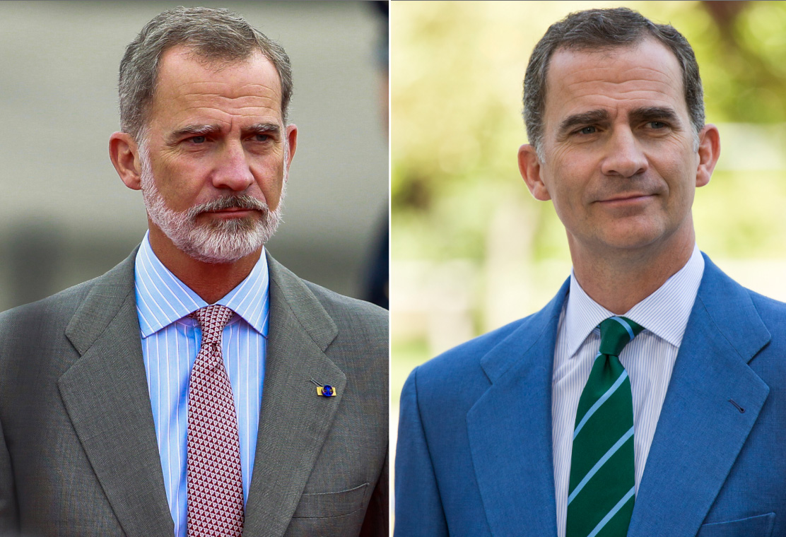 Felipe VI con y sin barba