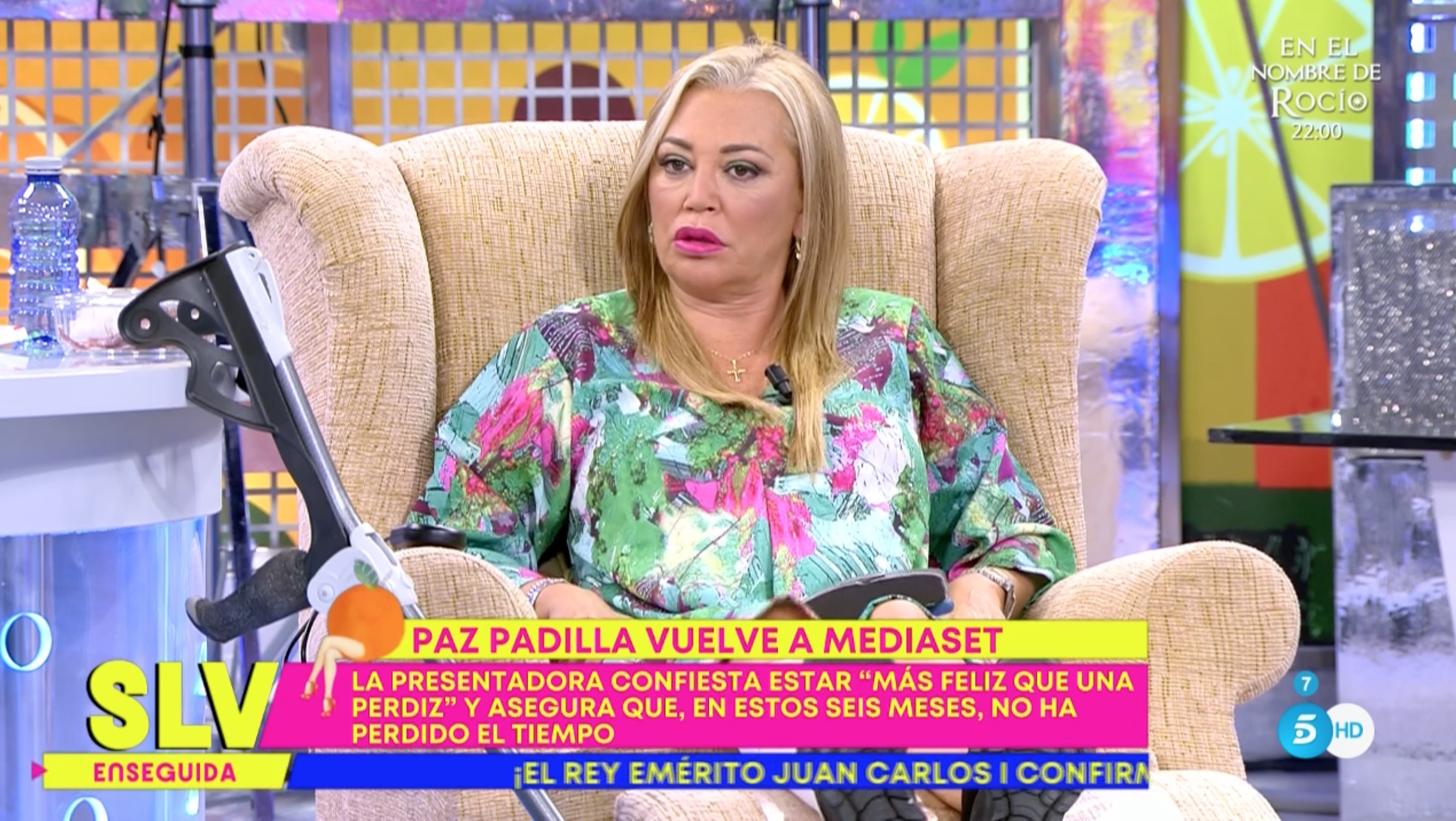 Belén Esteban reaccionando a la vuelta de Paz Padilla a Telecinco