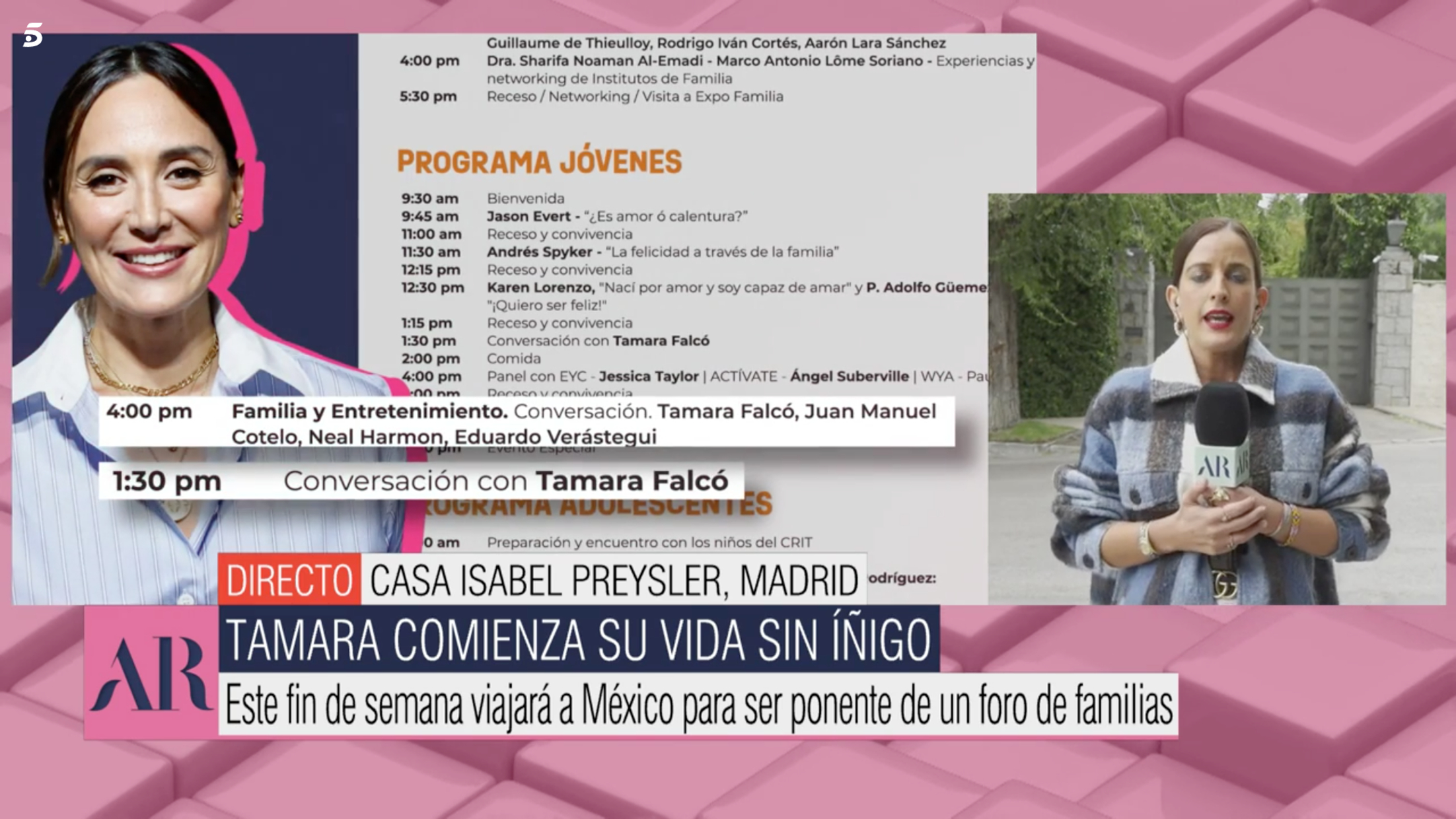 Tamara Falcó se quedará más días de lo previsto en México, según 'El programa de AR'.