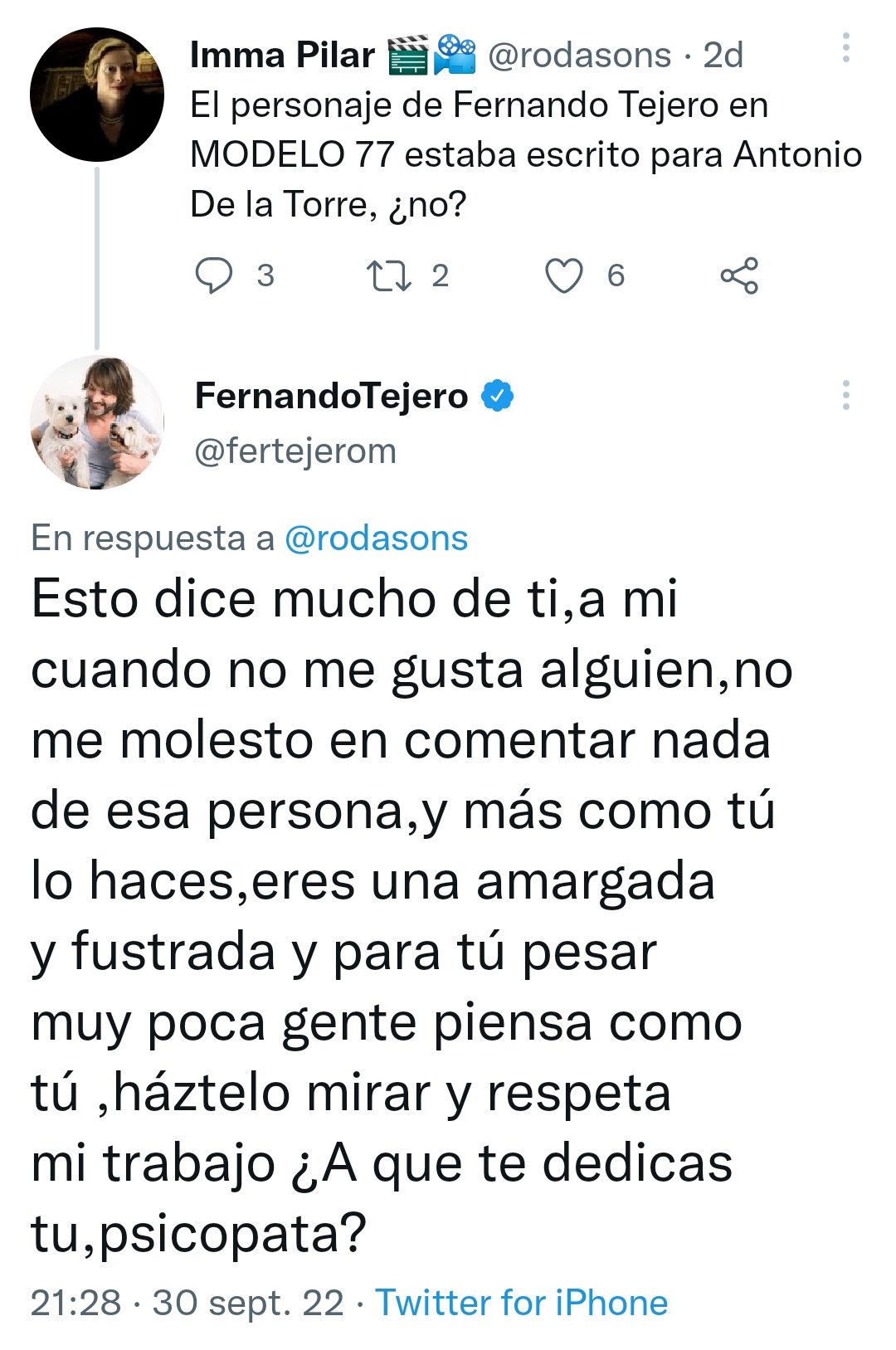 fernando tejero abandona twitter pelea seguidora 1