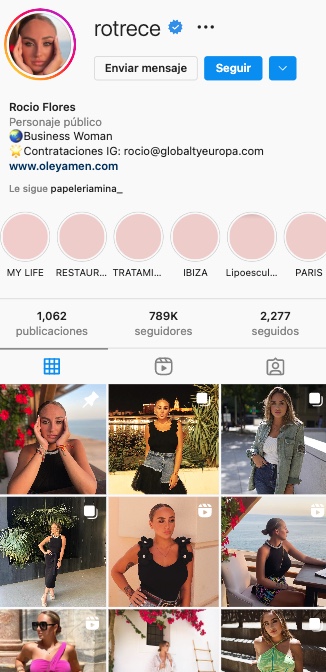 Rocío Flores quita a Agustín Etienne de su biografía de Instagram