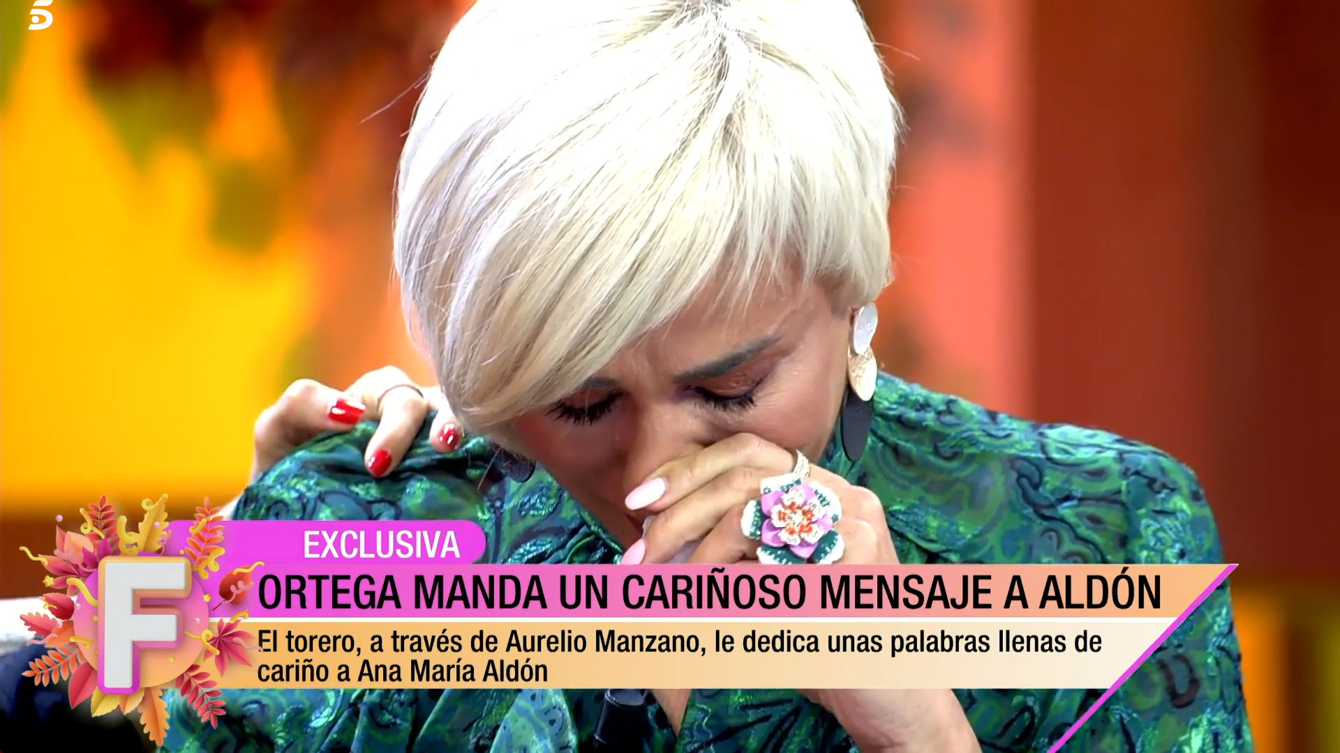 Ana María Aldón se ha emocionado mucho al hablar de Ortega.