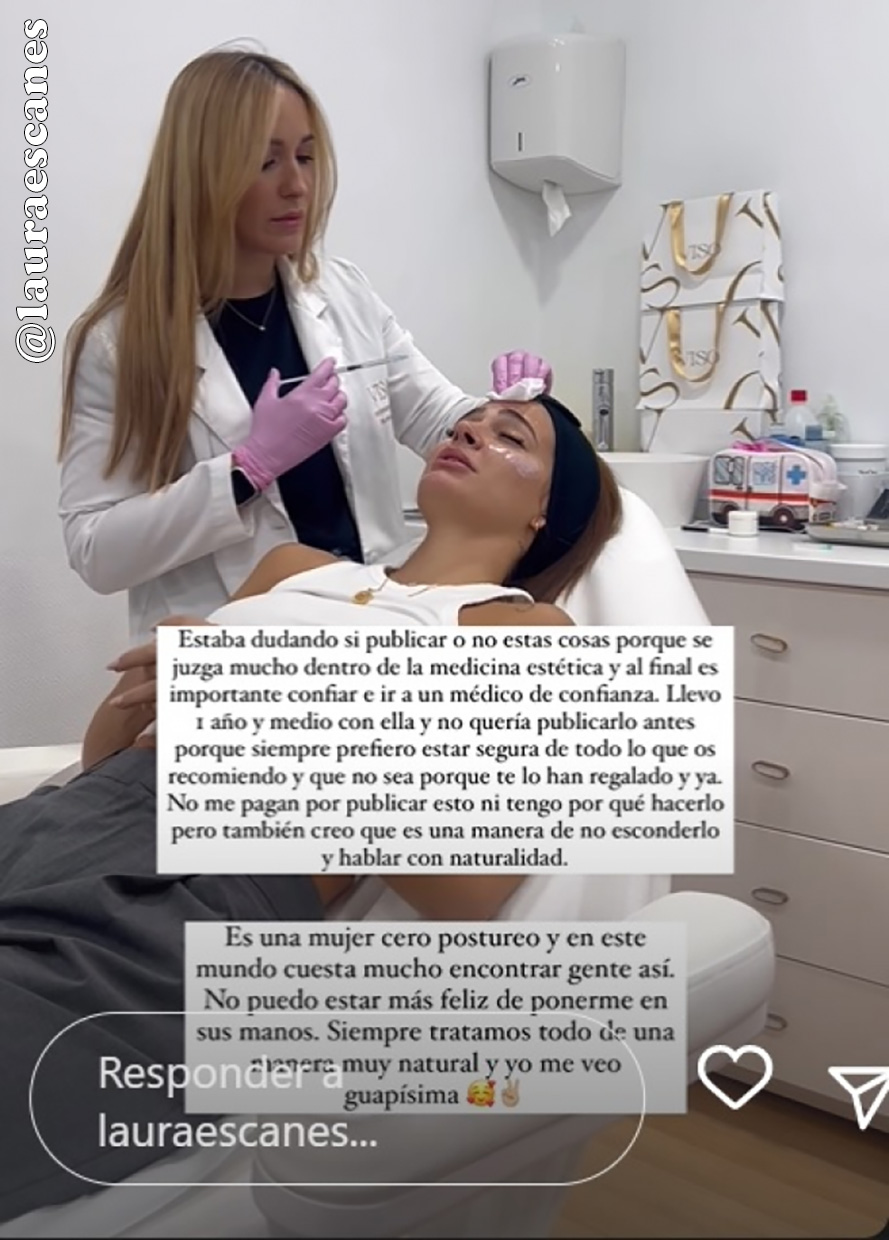 Laura Escanes comparte su tratamiento dermatológico.