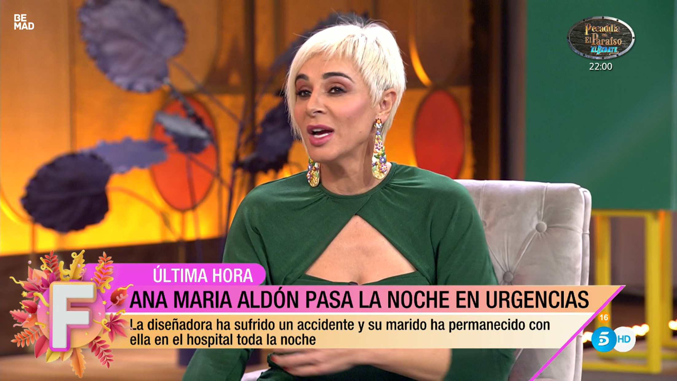 Ana María Aldón ha hablado sobre su sorprendente accidente doméstico en 'Fiesta'.
