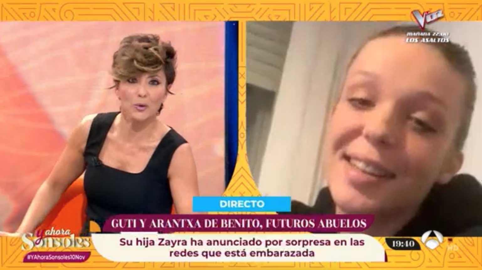 Zayra Gutiérrez, en directo en 'Y ahora Sonsoles'