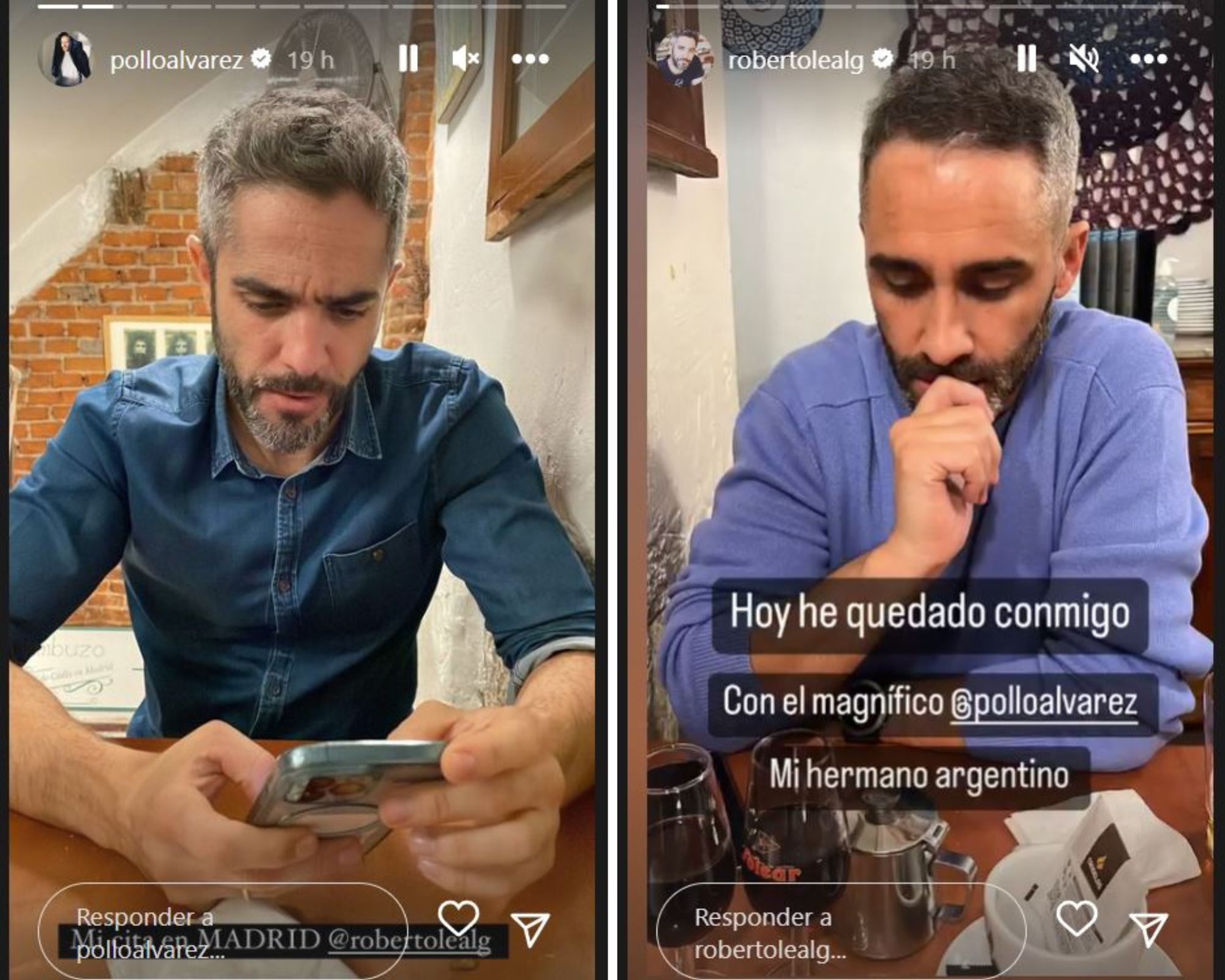 Roberto y su "gemelo" argentino presumieron de sus citas en Instagram.
