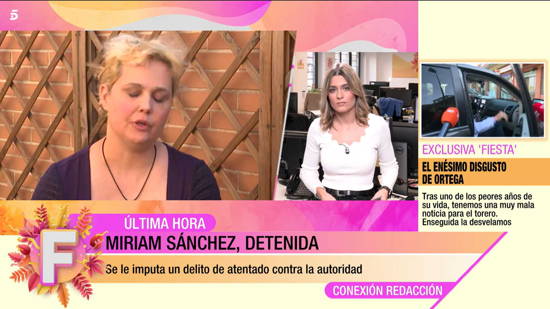 El programa 'Fiesta' ha dado la última hora sobre la detención de Miriam Sánchez.
