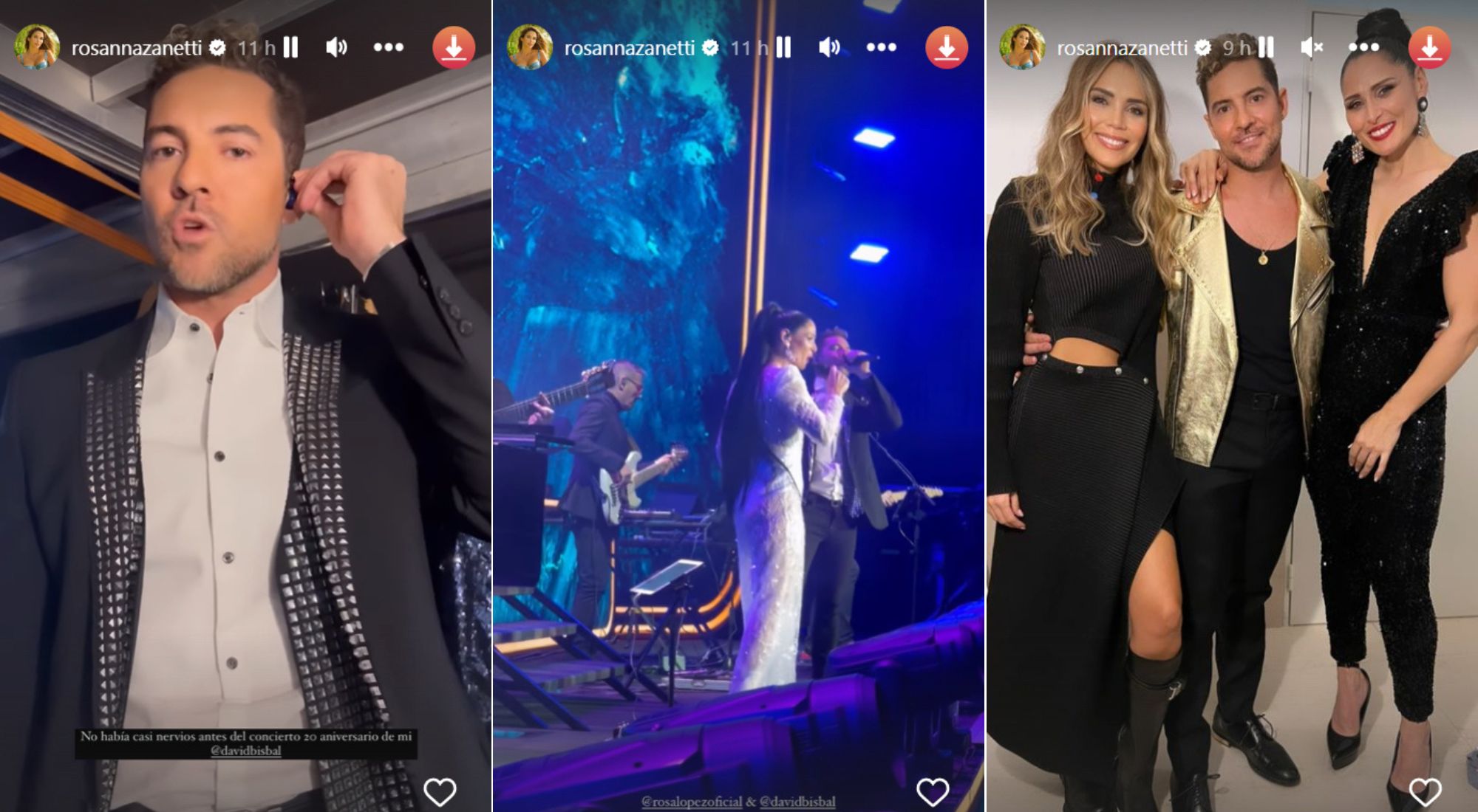 Las historias de Rosanna Zanetti en el concierto de David Bisbal (@rosannazanetti)