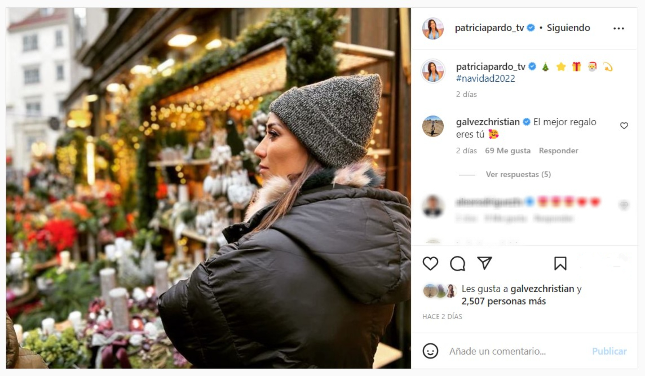 Patricia Pardo recibe el elogio de Christian Gálvez en Instagram (@patriciapardo_tv)