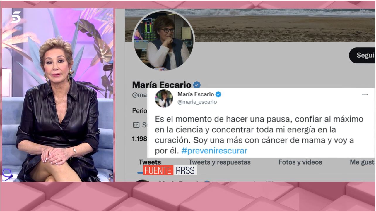 Ana Rosa Quintana envía un mensaje a María Escario.