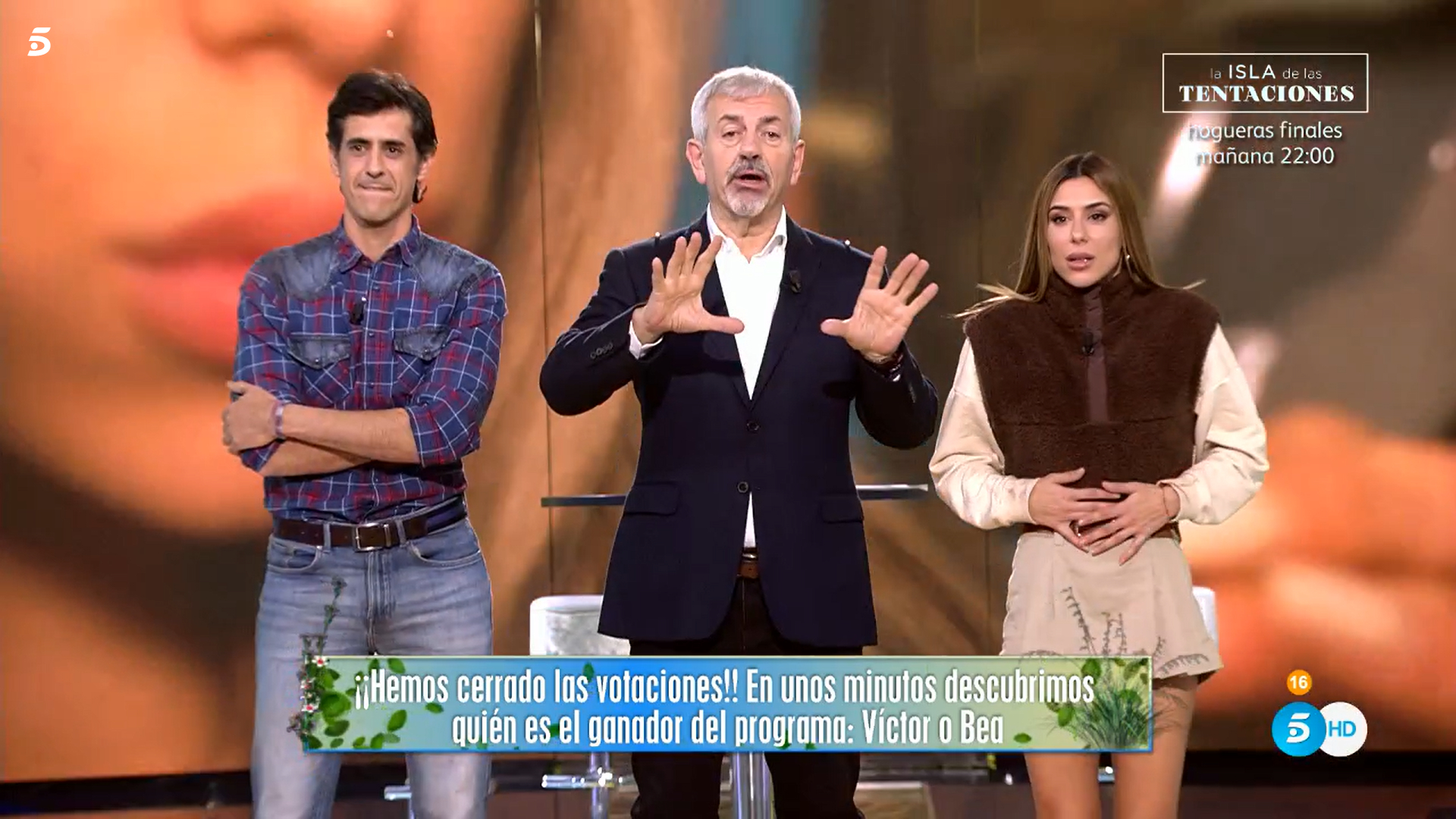 Víctor Janeiro y Bea Retamal antes de conocer las votaciones del público.