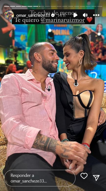 Omar Sánchez y Marina en el plató de 'Pesadilla en el paraíso'