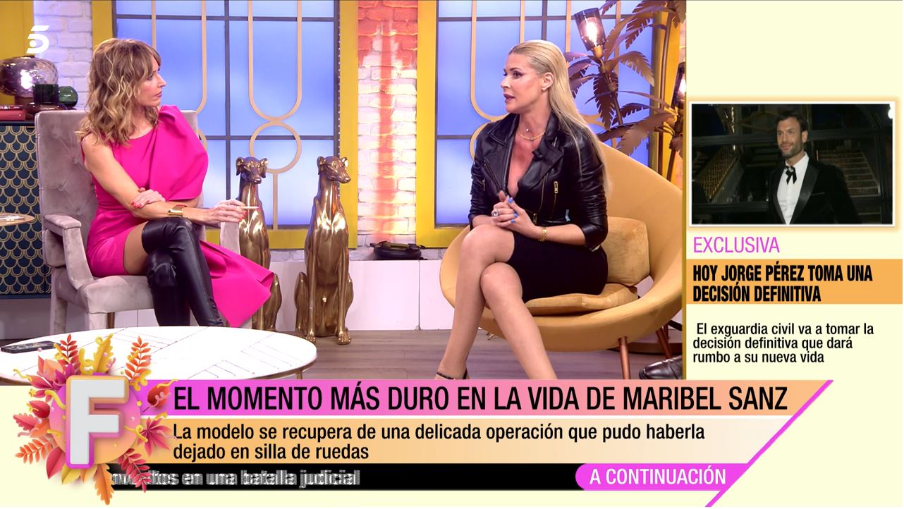 Maribel Sanz fue entrevistada por Emma García en 'Fiesta'.
