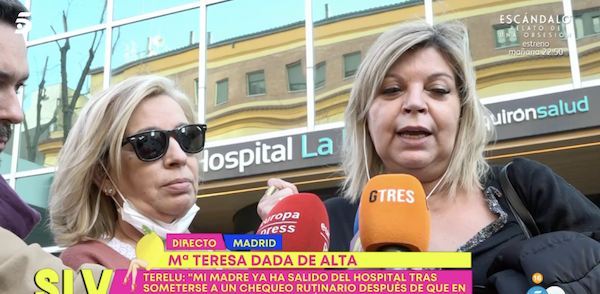 Terelu Campos y Carmen Borrego hablan del último susto de su madre en Sálvame