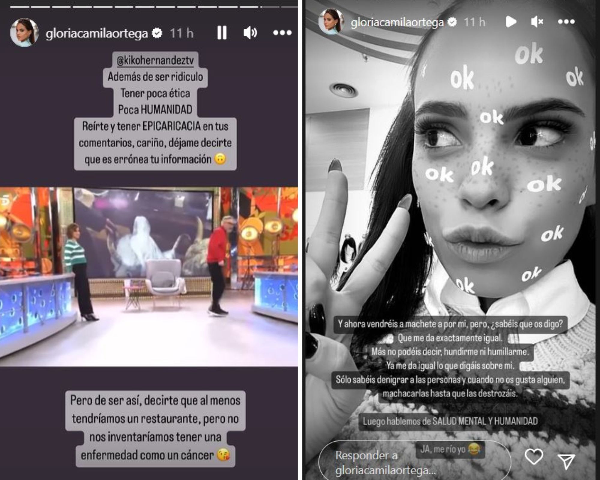 Gloria Camila estalla en Stories contra Kiko Hernández.