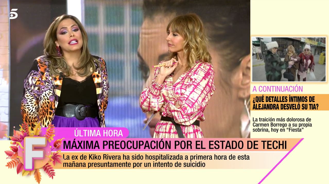 Amor Romeira habló en 'Fiesta' del intento de suicidio de Techi.