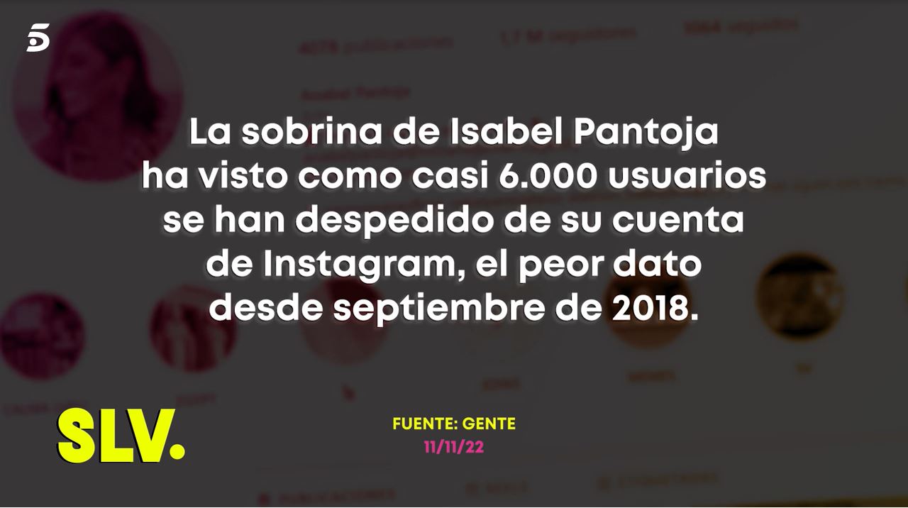 'Sálvame' ha hablado sobre el bajón de las redes sociales de Anabel Pantoja.