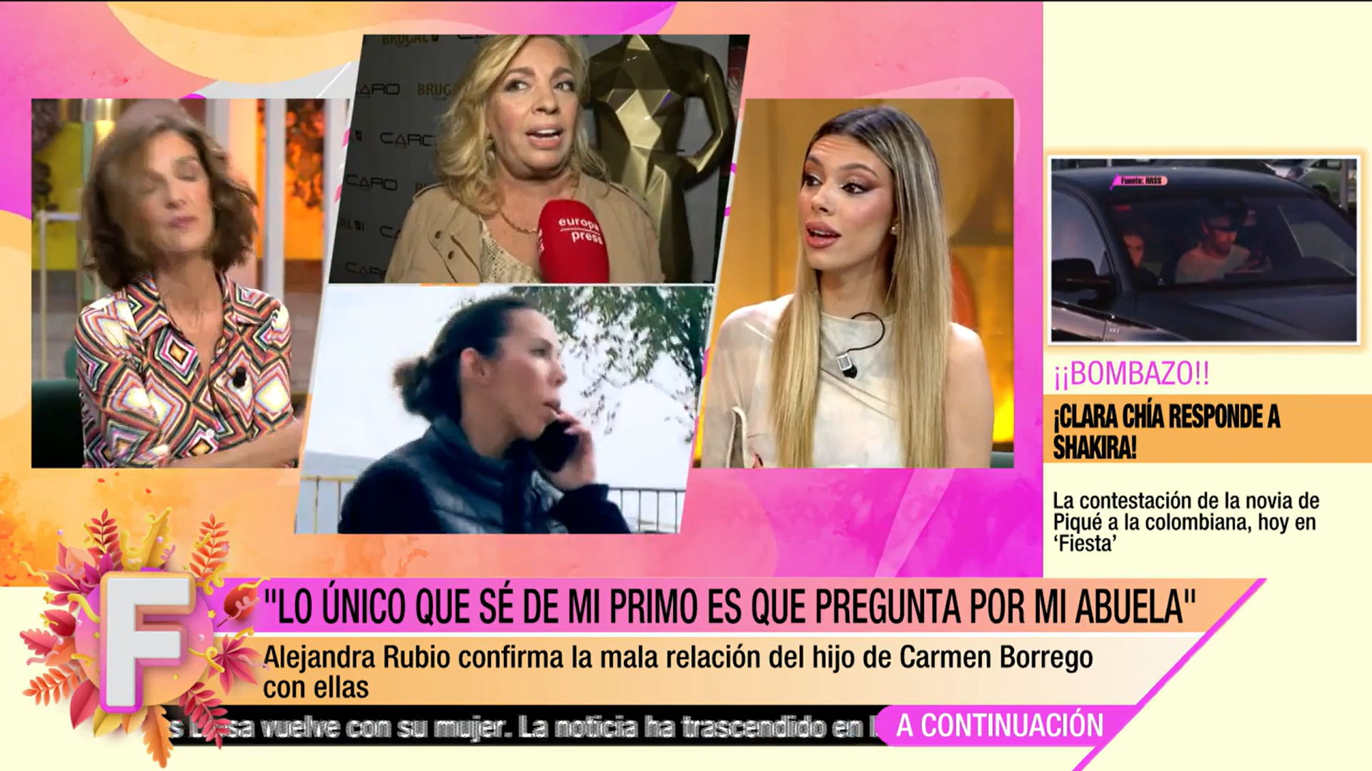 Alejandra Rubio ha hablado en 'Fiesta' sobre su primo, José María.