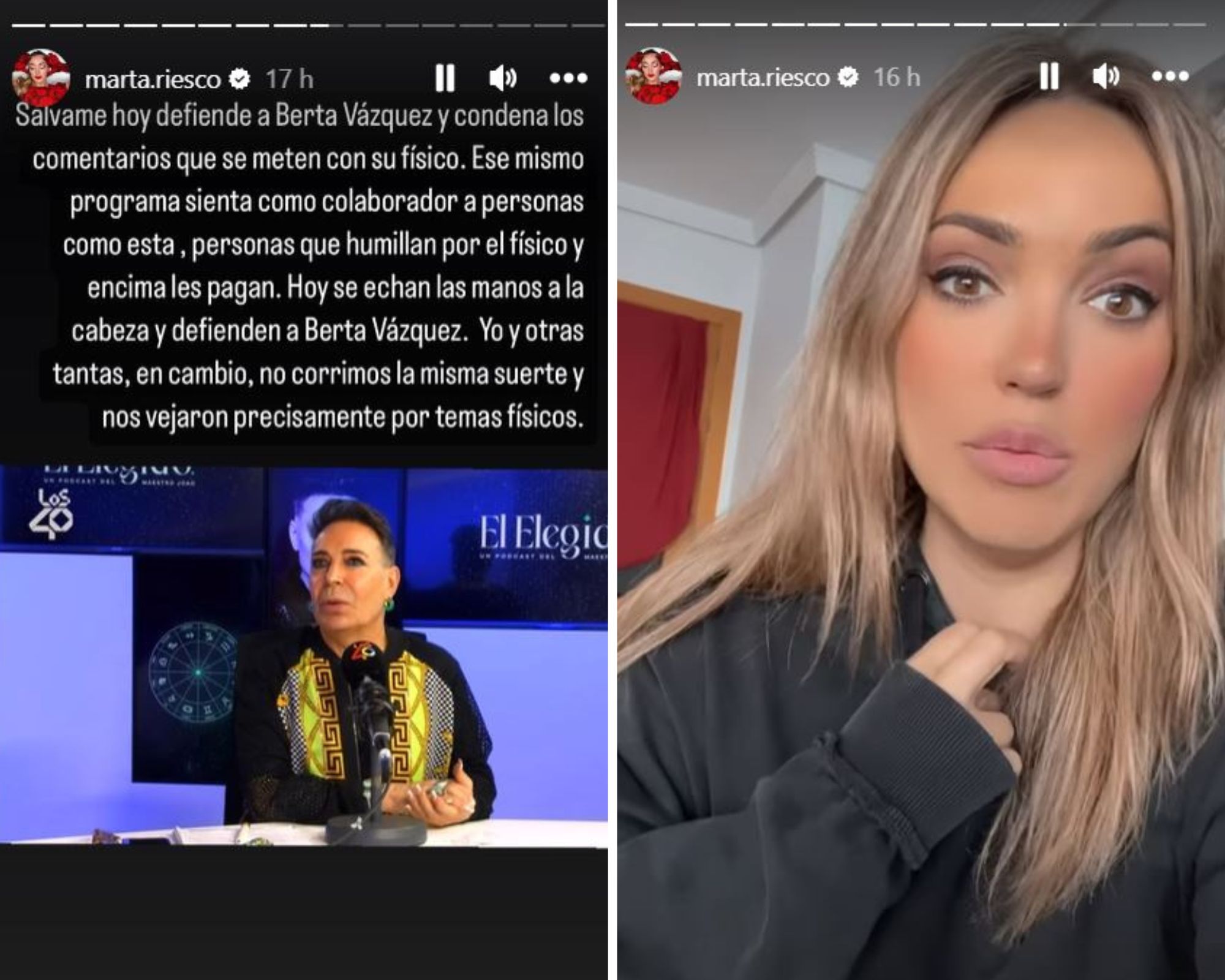 Marta Riesco, en los Stories de Instagram.