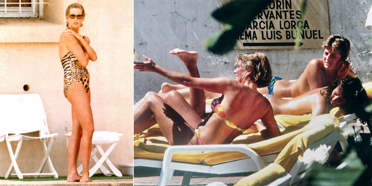 Lady Di con unas amigas en topless.