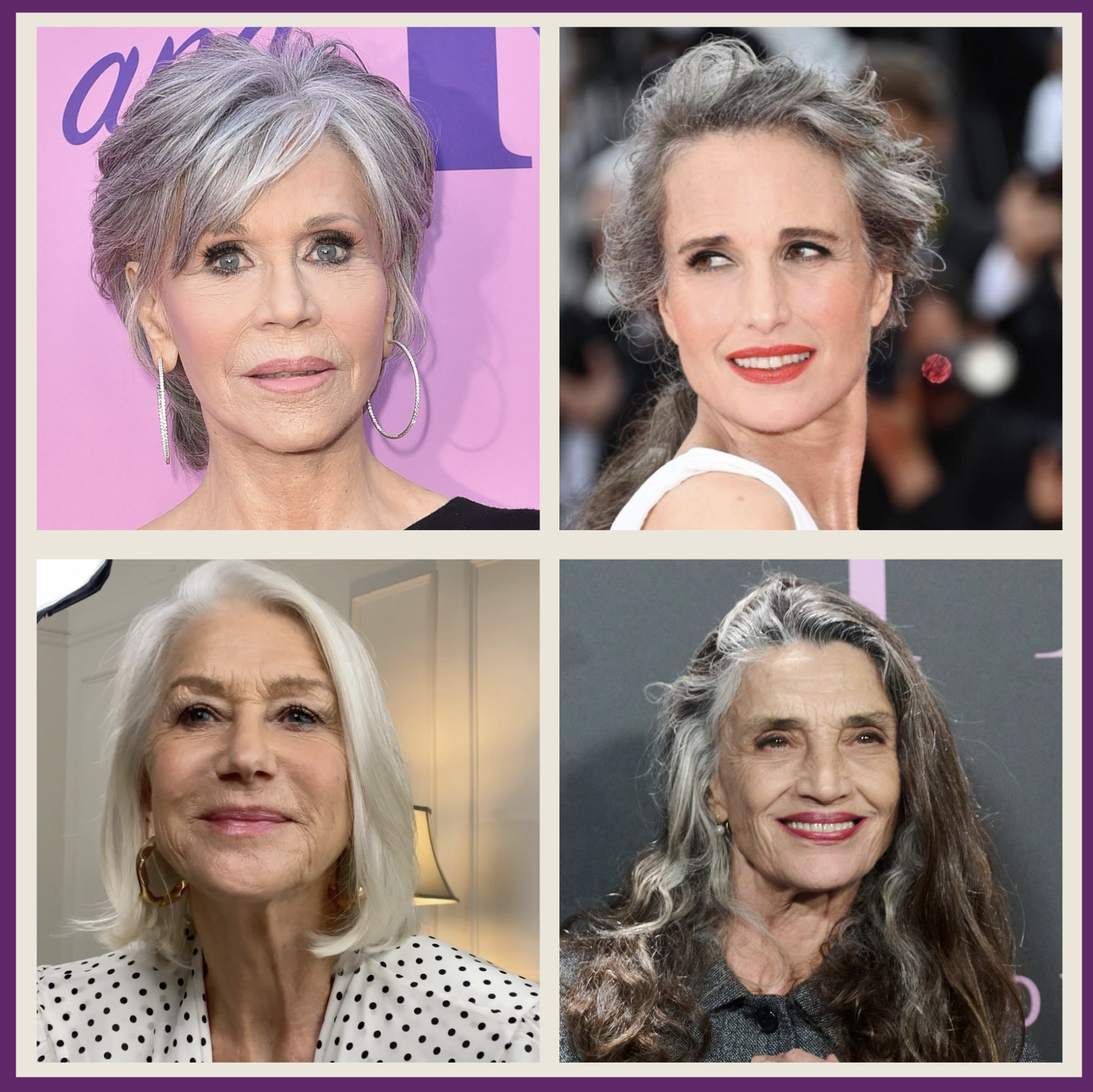 Jane Fonda, Andie MacDowell, Hellen Mirren y Ángela Molina lucen sus canas con orgullo.