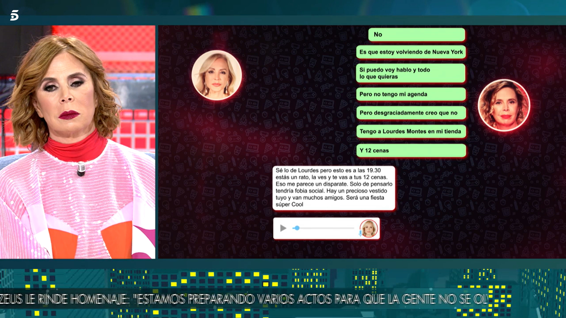 Ágatha Ruiz de la Prada ha mostrado los mensajes de texto de Carmen Lomana.